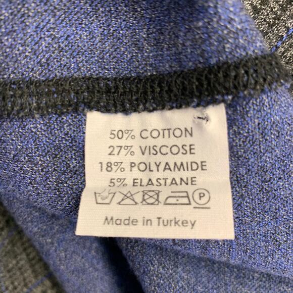 DRIES VAN NOTEN Size S Black Charcoal Glenplaid Cotton Blend 1/4 Zip Pullover - Picture 6 of 6